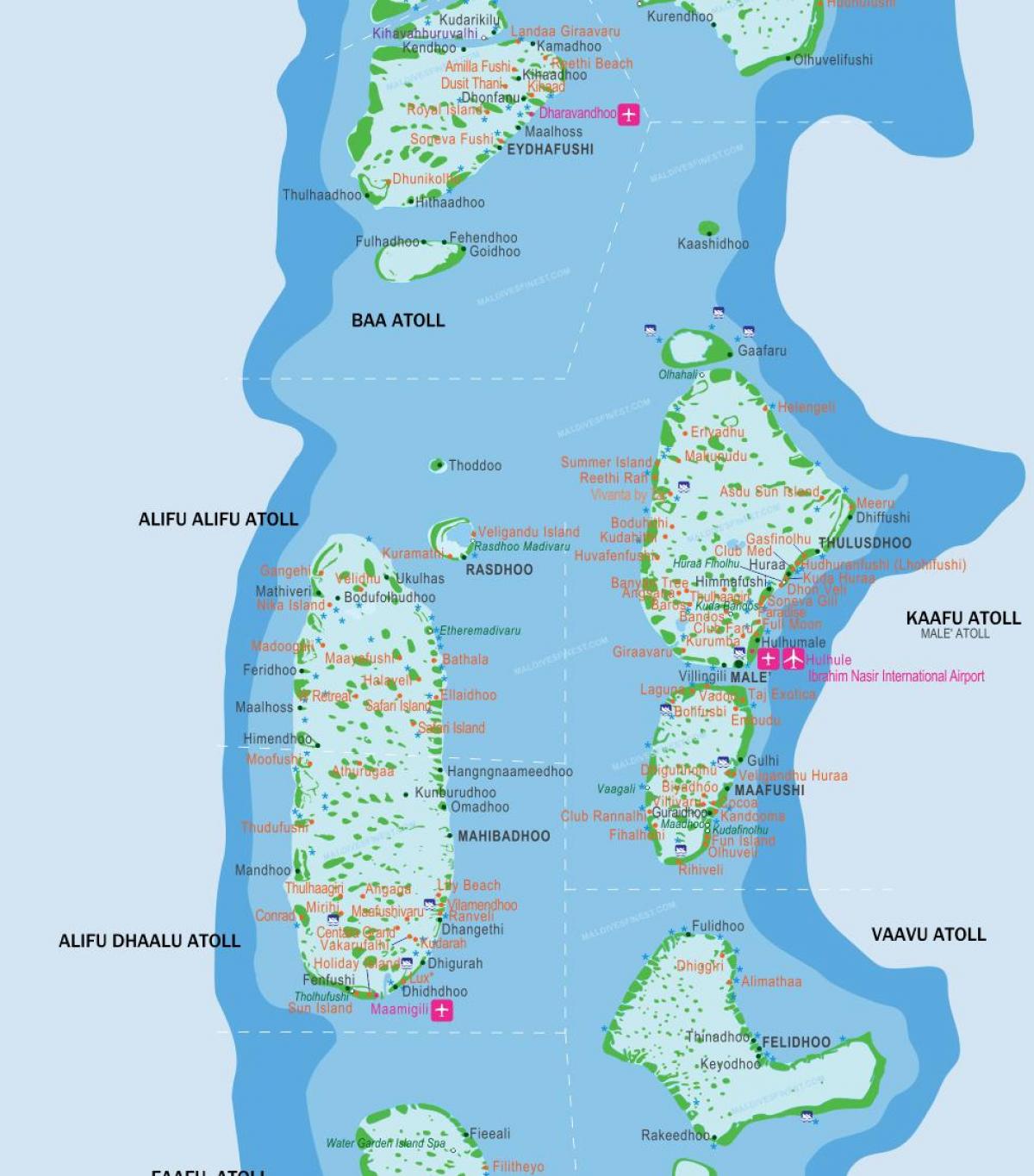 马尔代夫机场的地图