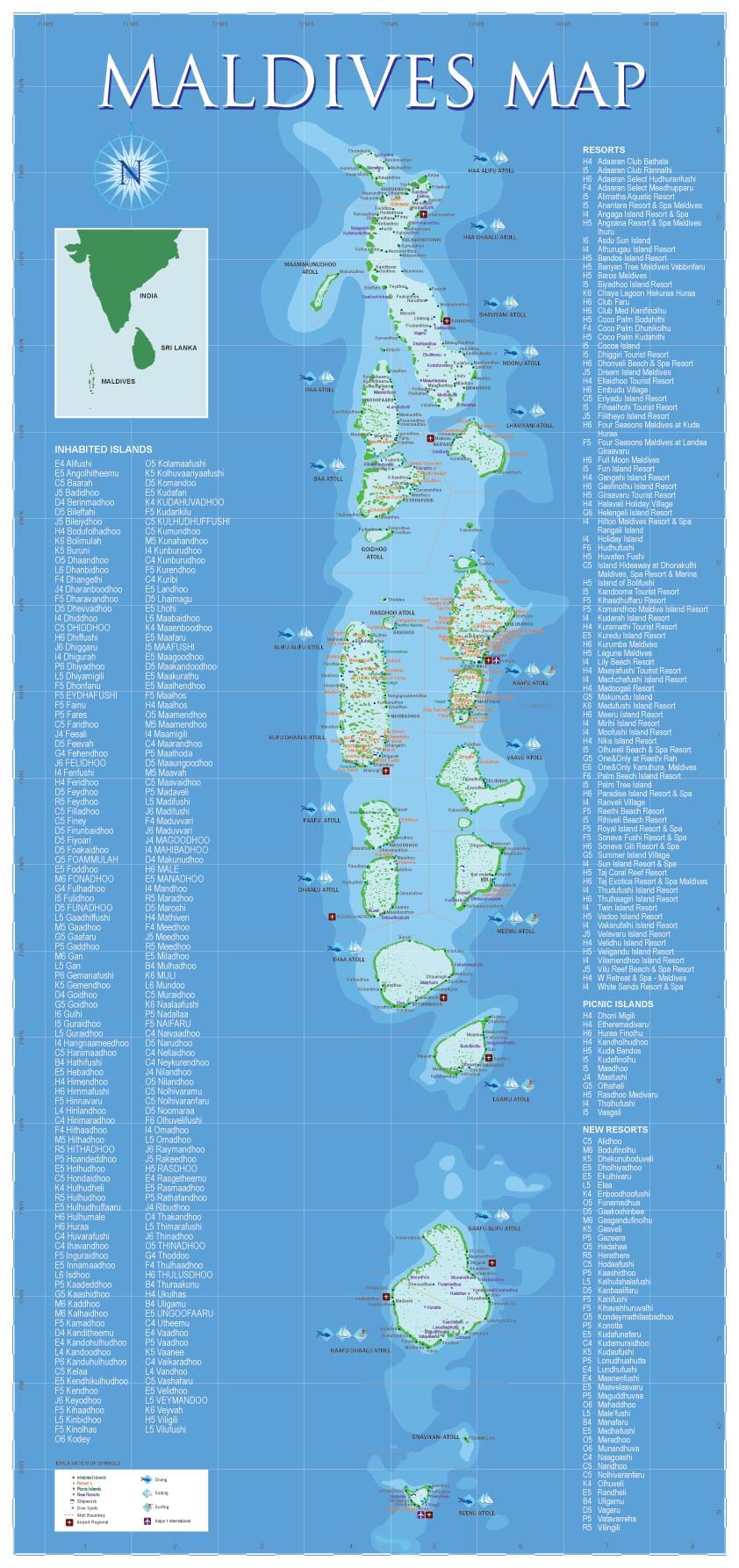 马尔代夫的地理地图