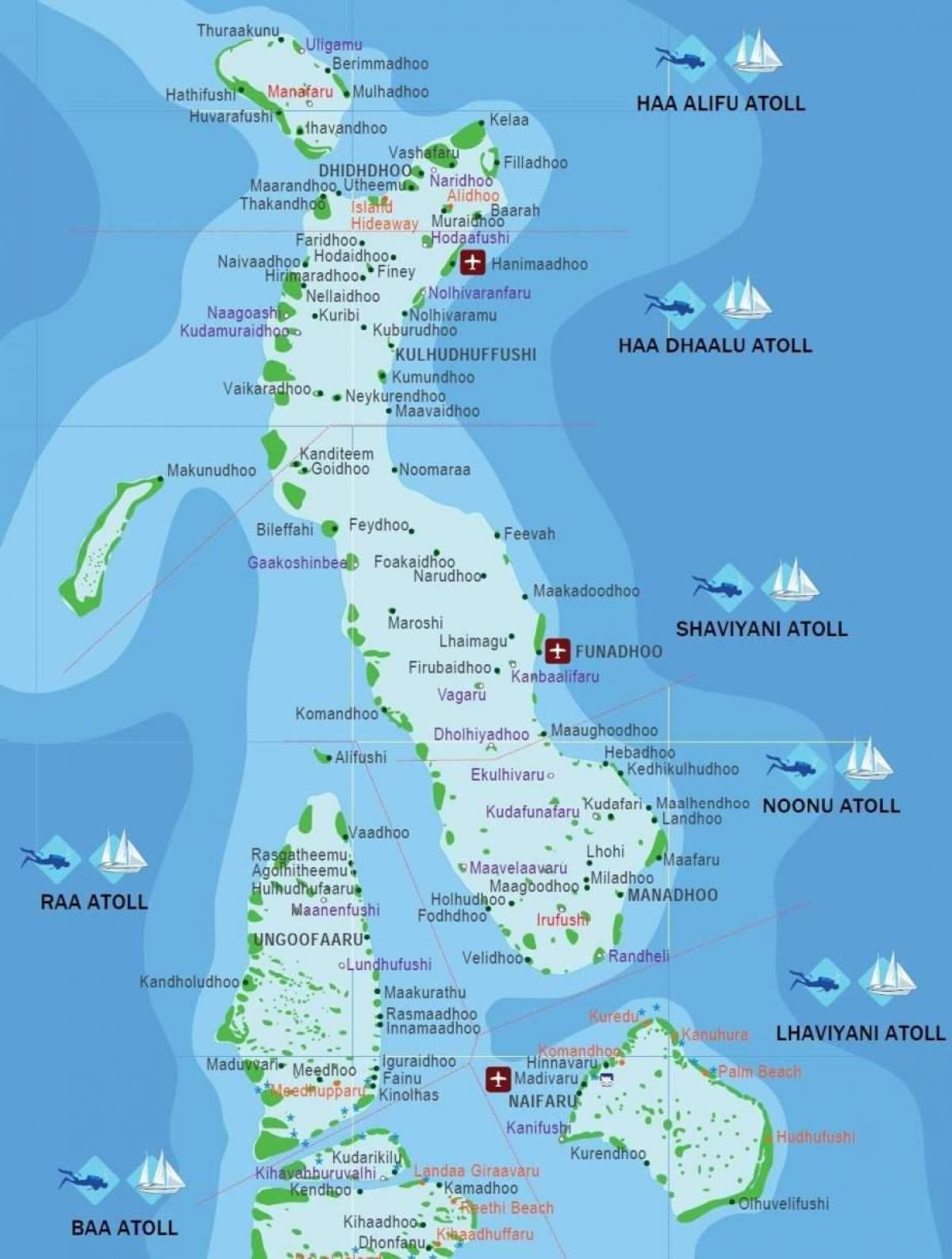 马尔代夫海滩的地图