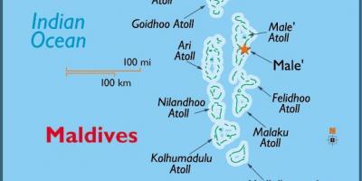 咩环礁马尔代夫的地图
